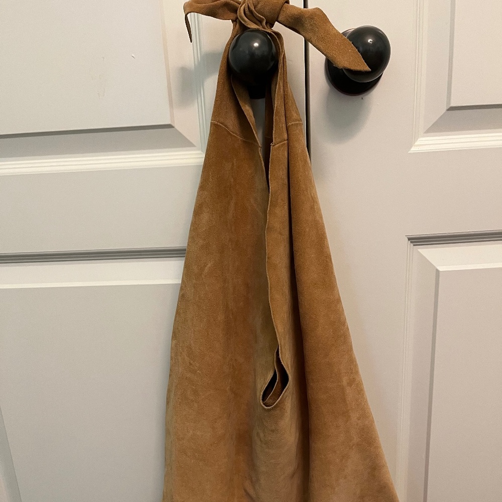 The Row Suede Bindle Tote Hobo Bag saddle brown $1190